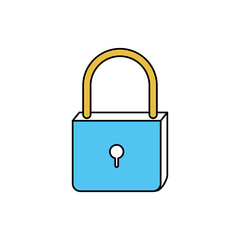 color sectors silhouette of padlock icon vector illustration