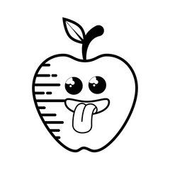 apple fruit cartoon smiley vector icon illustration graphic design