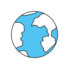 color sectors silhouette of earth globe icon vector illustration