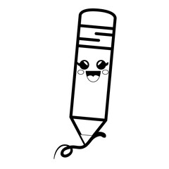pencil cartoon smiley vector icon illustration graphic design