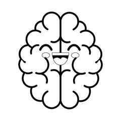 brain cartoon smiley vector icon illustration graphic design