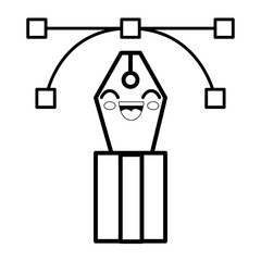 pen cartoon smiley vector icon illustration graphic design