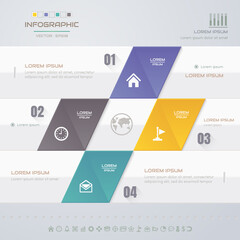 Infographics design template with icons, process diagram, vector eps10 illustration