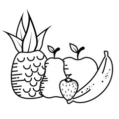 fruits food organic vector icon illustration graphic design