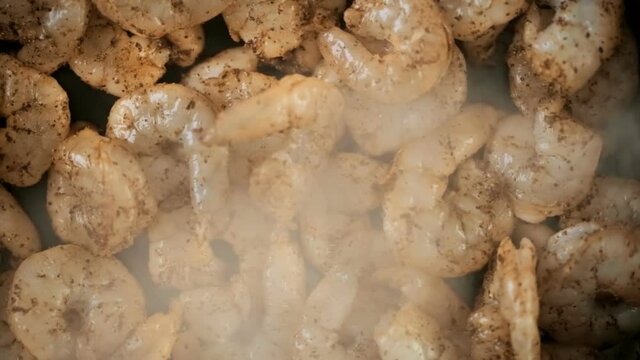 Cooking seasoned shrimp for chipotle shrimp tacos