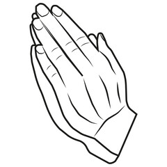 A vector image of hands put together. Prayer
