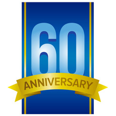 Vector label for 60th anniversary