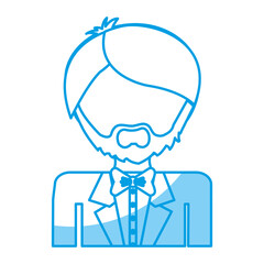man wearing elegant tie icon over white background. vector illustration
