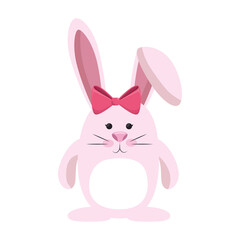 bunny ribbon animal vector icon illustration graphic design