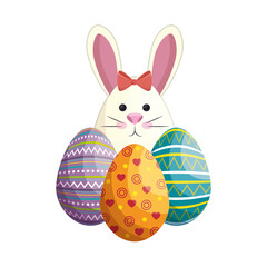 bunny animal egg easter vector icon illustration graphic design