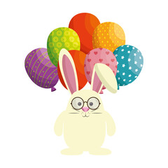 bunny animal balloons vector icon illustration graphic design
