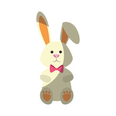 bunny ribbon animal vector icon illustration graphic design