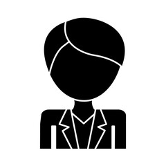 man wearing elegant tie icon over white background. vector illustration