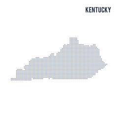 Vector dotted map State of Kentucky isolated on white background .