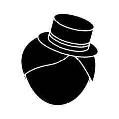 man wearing a hat icon over white background. vector illustration