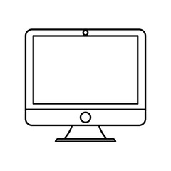 monitor computer icon over white background. vector illustration