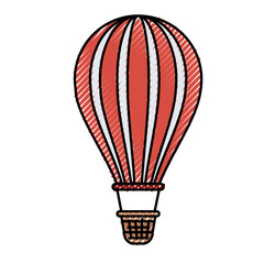 Naklejka premium colored crayon silhouette of hot air balloon vector illustration