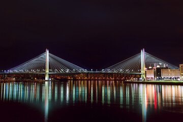 Fototapeta na wymiar Saint Petersburg Bridge at night