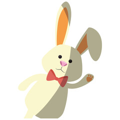 bunny ribbon animal vector icon illustration graphic design