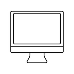 monitor computer icon over white background. vector illustration