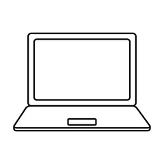 Laptop computer icon over white background. vector illustration