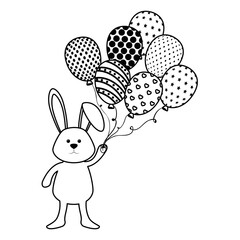 bunny animal balloons vector icon illustration graphic design