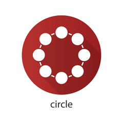 Circle flat design long shadow icon