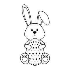 bunny animal egg easter vector icon illustration graphic design