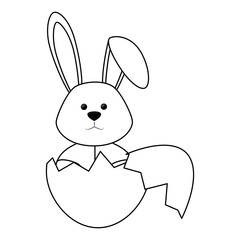 Fototapeta premium rabbit egg easter vector icon illustration graphic design