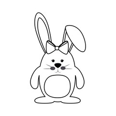 bunny ribbon animal vector icon illustration graphic design