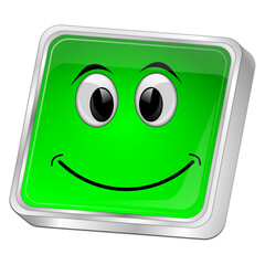 Fototapeta premium Button with smiling face - 3D illustration