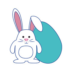 bunny animal egg easter vector icon illustration graphic design