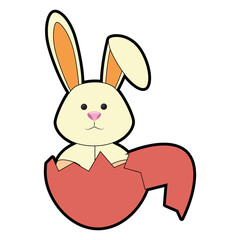 rabbit egg easter vector icon illustration graphic design