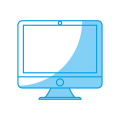 monitor computer icon over white background. vector illustration