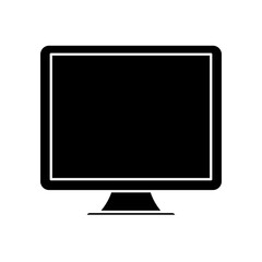monitor computer icon over white background. vector illustration