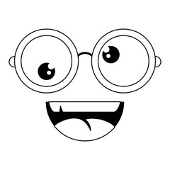 funny face glasses vector icon illustration graphic design