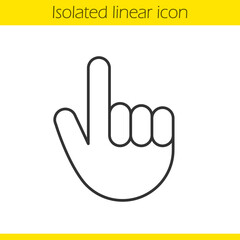 Attention hand gesture linear icon