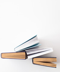 several books on white background