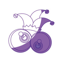 crazy eyes jester cap vector icon illustration graphic design