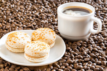Cup of coffee with dessert.