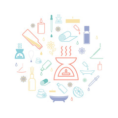 Aromatherapy oils set.