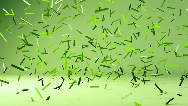 Flying 3d confetty or abstract pieces motion background
