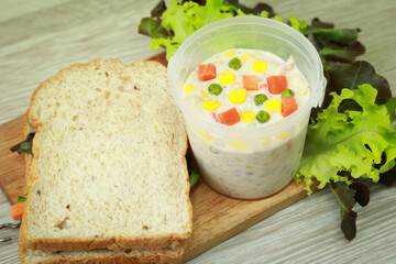  salad, vegetable salads, overhead on plate, healthy diet, vegetarian food concept