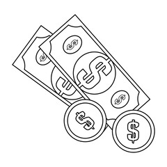 cash money bill vector icon illustration graphic design