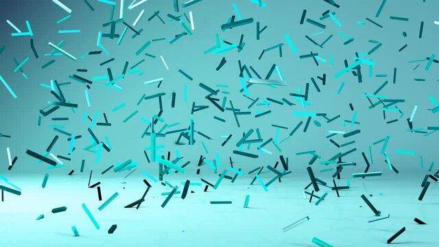 Flying 3d confetty or abstract pieces motion background