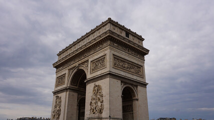 Photo of Arc de Triomphe on a cloudy spring morning, Paris, France