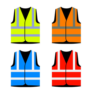 Reflective Road Industry Safety Vest Vector