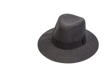 black paper fiber hat isolated on white