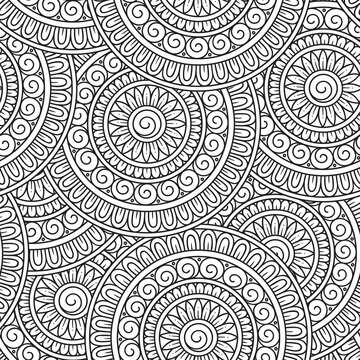 Doodle background in vector with doodles, flowers and paisley.