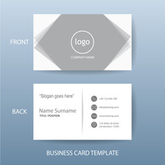 Vector modern and clean white grey business card design template